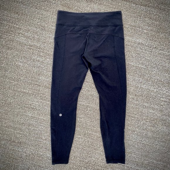 Lululemon Black Full Length Wunder Under Runner Leggings with Zippered Ankles - Picture 2 of 8